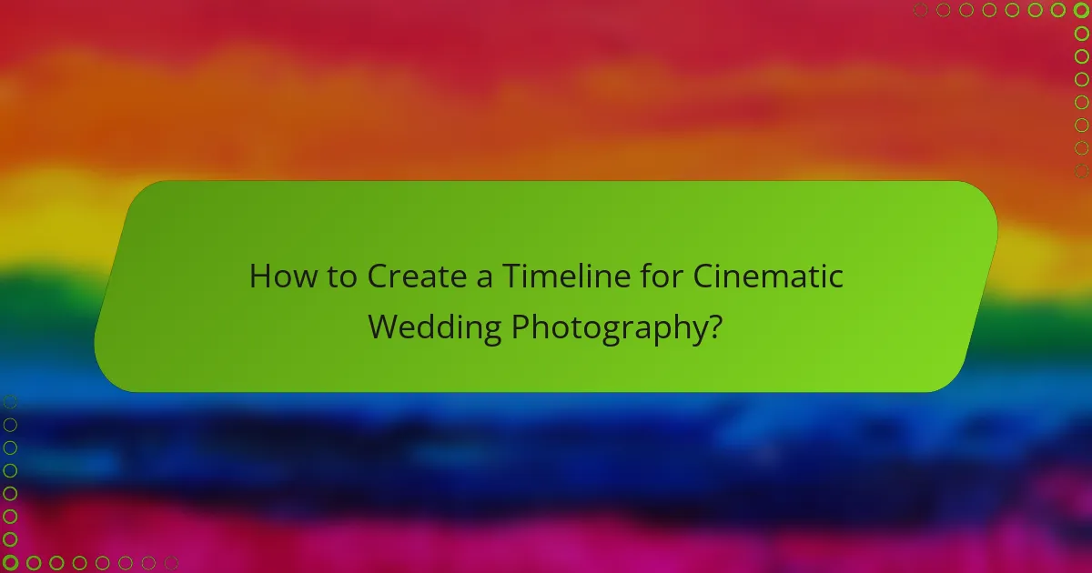 How to Create a Timeline for Cinematic Wedding Photography?